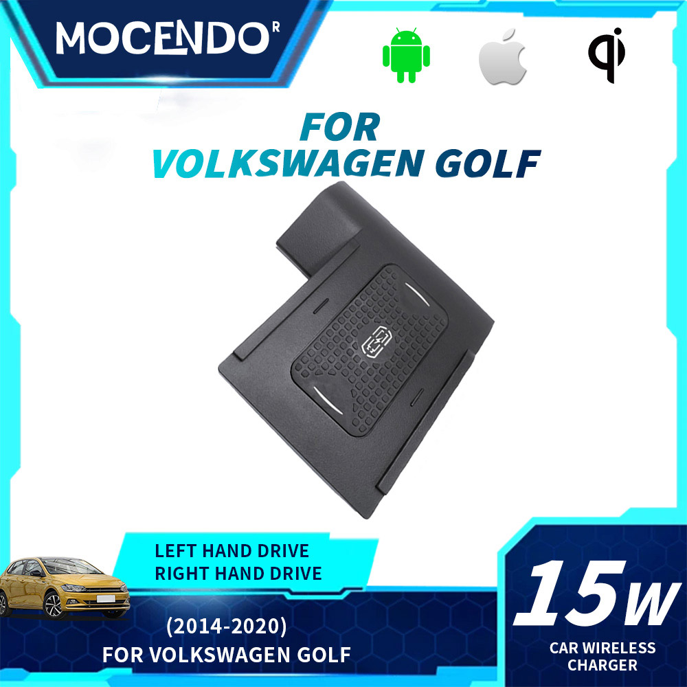 Wireless Phone Charger Pad - フォルクスワーゲン ゴルフ 2014-2020用 ワイヤレスカーチャージャー 急速充電パッドホルダー 電話スタンド