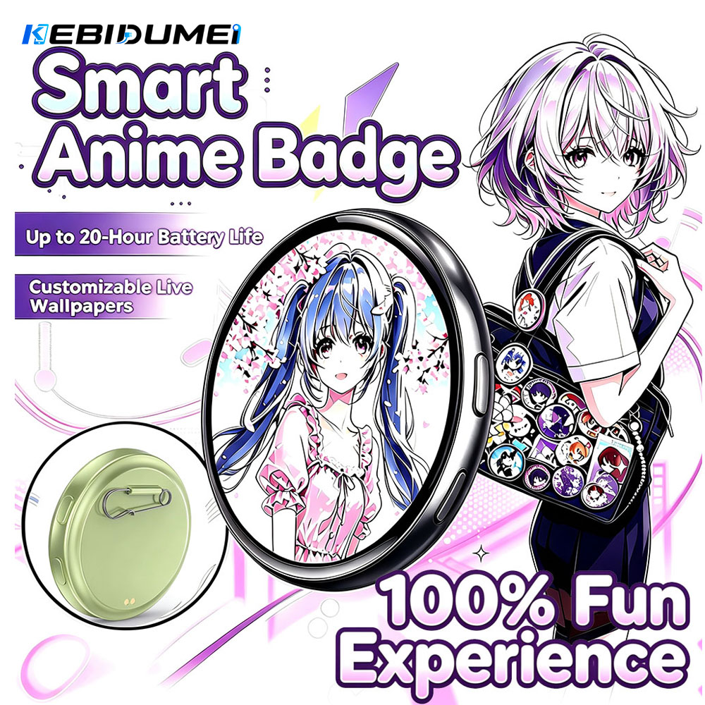 Electronic Gift - KEBIDUMEI ダイナミック電子バッジディスプレイピン ACGペンダント 1.7インチタッチスクリーン アニメEバッジ ゲームファンへのギフト