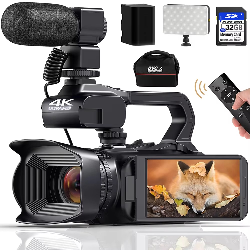 Electronics Home Gadgets - 4Kプロフェッショナルビデオカメラ 写真撮影用 64MPウルトラHD 18倍デジタルズームカムコーダー YouTubeライブストリーミングVlogレコーダー