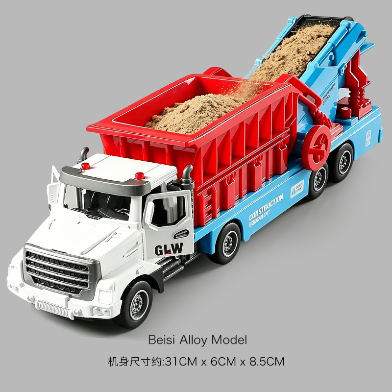 Electronic Gift - 電動砂輸送トラックコンベアベルトダンプボディ模擬建設エンジニアリング車両デスクトップディスプレイコレクションギフト
