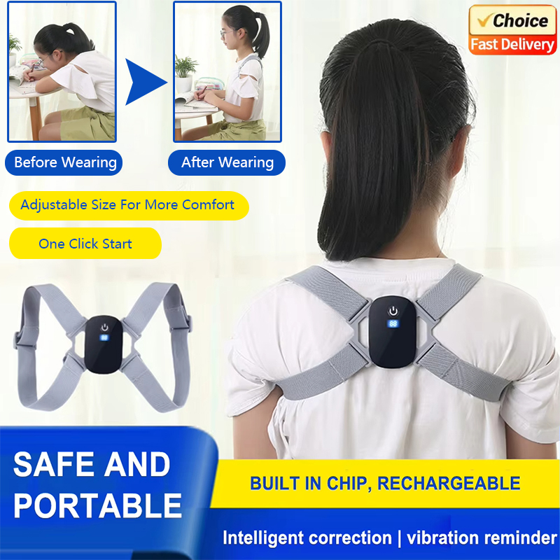 Smart Posture Sensor - 2026年新型スマート姿勢矯正器 充電式背筋矯正ベルト 8字型振動リマインダー 400mAhバッテリー 仕事・勉強・オフィス・自宅用