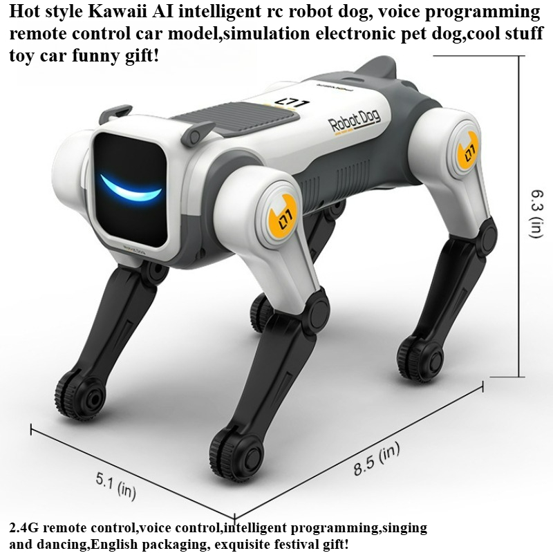 Electronic Gift - クールなおもちゃの車、面白いギフト-ホットで可愛いAIインテリジェントRCロボット犬、リモコンカー、電子ペット犬、子供向けRCカーのおもちゃ