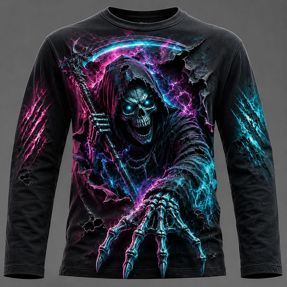 ハロウィン男性 3D グラフィックプリント長袖 Tシャツゴシ - Electronic Gift のレビューと価格