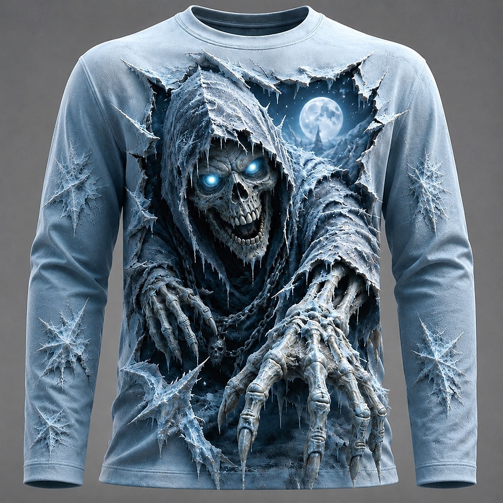 ハロウィン男性 3D グラフィックプリント長袖 Tシャツゴシ - Electronic Gift のレビューと価格