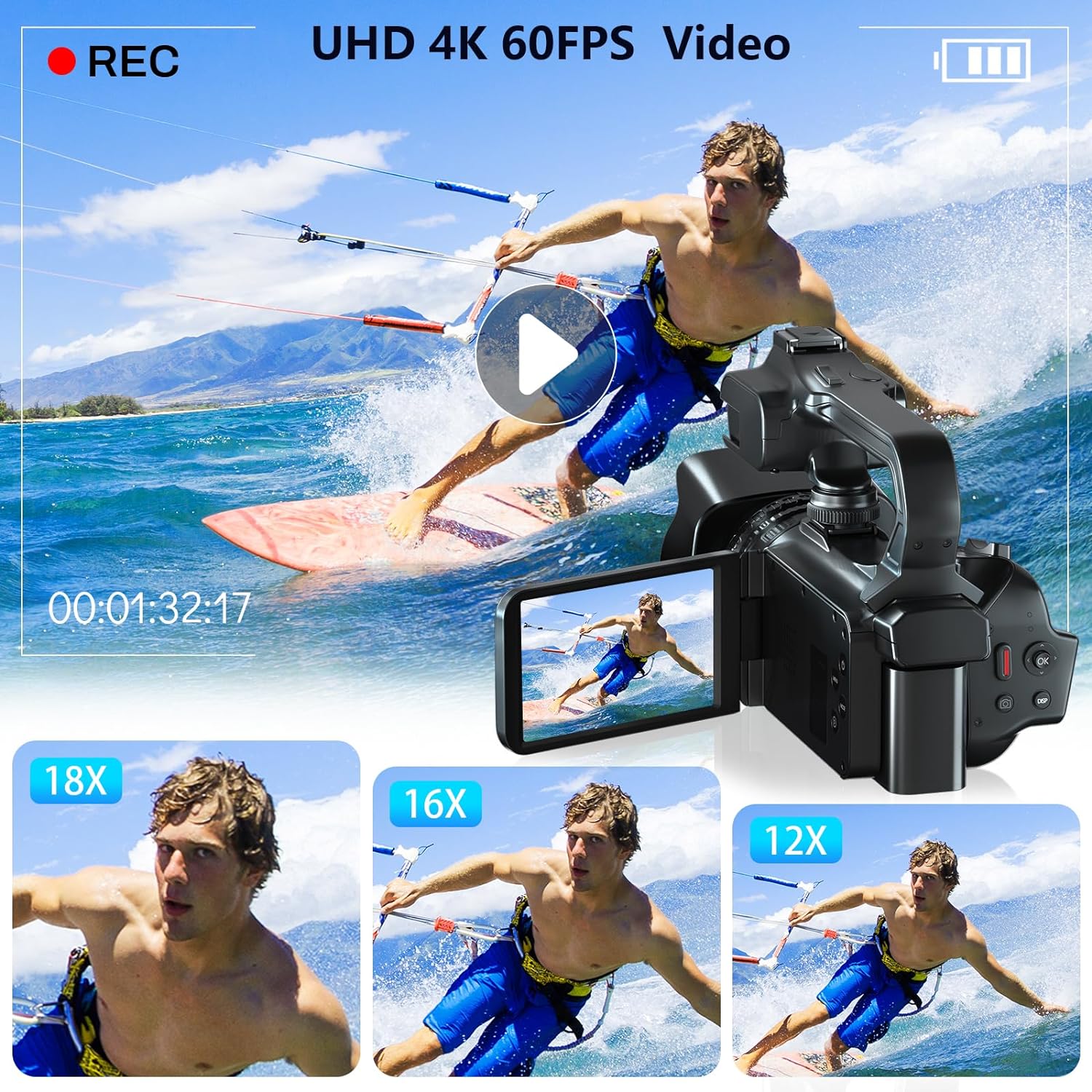 4Kプロフェッショナルビデオカメラ 写真撮影用 64MPウル - Electronics Home Gadgets のレビューと価格