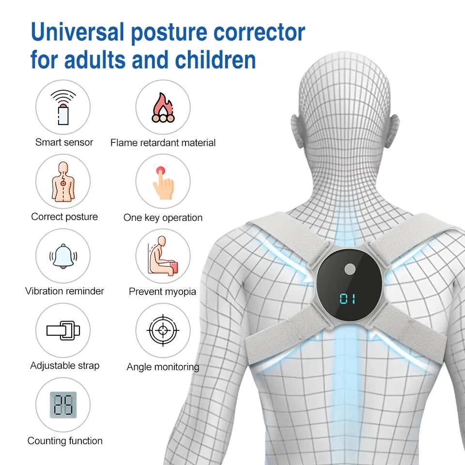 スマート電気姿勢コレクターバックブレースサポートベルトUSB - Smart Posture Sensor のレビューと価格